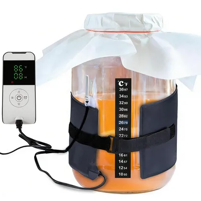 Produktbild von Fermentations-Heizmatte mit NTC-Sensor, PVC wasserfest, Graphen-Heizfolie, Überlastschutz, 14×53 cm, ideal für Sauerteig, Hefeteig & Gärprozesse