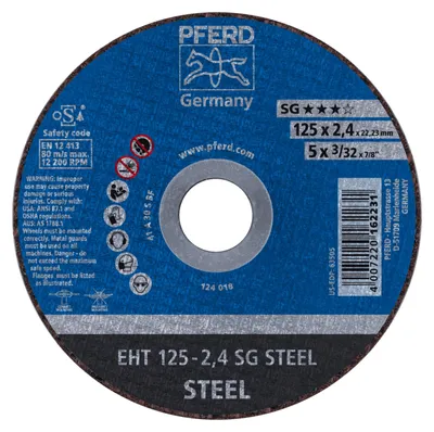 Immagine prodotto di Disco da taglio PFERD (D125x2,4mm diritto / acciaio / Contenuto: 25 pezzi) - 61321222