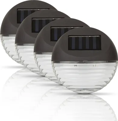 Produktbild von LED Strahler ( 4er Pack ) 11cm Ø für Außen, Zaunlicht mit 2 LEDs, energiesparende Wandleuchte, Witterungsbeständig und Spritzwassergeschützt