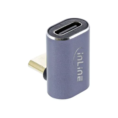 Immagine prodotto di Adattatore InLine® USB4, spina/presa USB-C angolata sopra/sotto, alluminio