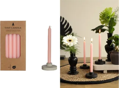 Baumkerzen 12 Stück, 14 cm, neun Farben, Pink – Ansicht 5