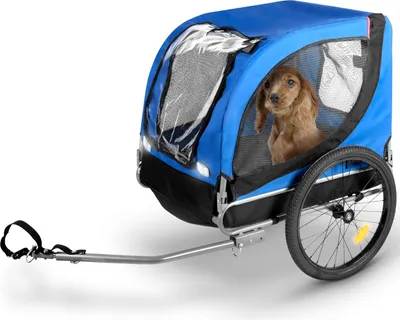 Produktbild von Bicycle Gear Bicycle Gear príves na bicykel pre psov - max. 40 KG - Príves na bicykel pre psov - Skladací príves pre psa - Pláštenka - Modrá