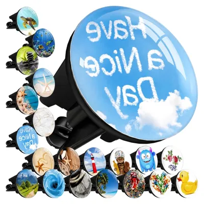 Produktbild von Waschbeckenstöpsel mit Motiv 40mm – Abflussstopfen aus Messing, höhenverstellbar und rostfrei