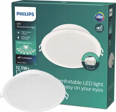 Productafbeelding van Philips Inbouwspots Meson 12,5 W, 140 mm, Inbouwspot, 1 lamp, LED, 3000 K, 220-240 V, Wit