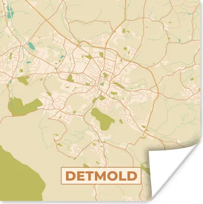 Produktbild von MuchoWow® Poster Stadtplan - Detmold - Vintage - Karte 75x75 cm - Wand Dekoration