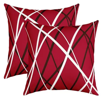 Obrázek produktu pro Dva povlaky na polštáře, červené, černé a bílé, geometrický vzor, 45x45 cm, polyester