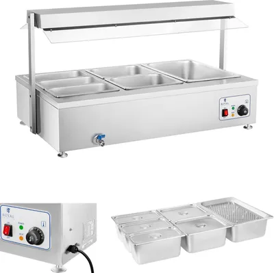 Obrázek produktu pro Volně stojící ohřívač vody bemar s kohoutkem 6 x GN 150mm 55L Royal Catering
