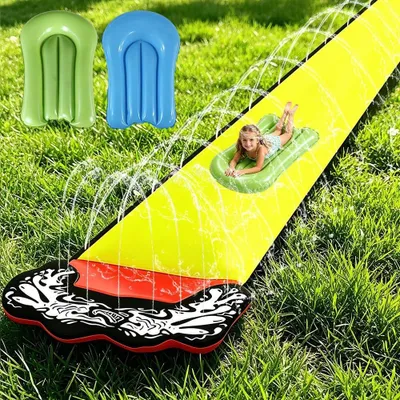 Immagine prodotto di Omgoods - Scivolo acquatico gonfiabile per bambini, completo di bodyboard