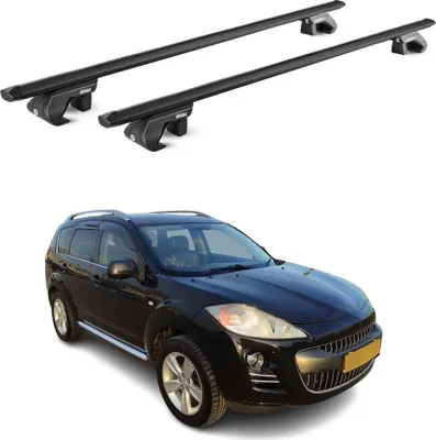 Image de Barres de toit transversales ABE pour Peugeot 4007 2007-2012 5 P Alu Noir 2x