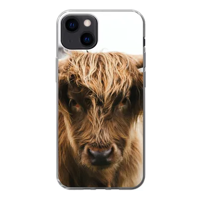 Produktbild von MuchoWow® Handyhülle Schutzhülle Hülle für iPhone 13 Schottischer Highlander - Kuh - Gras - Tiere - Natur Silikon Softcase Handy Hülle - Karteninhaber
