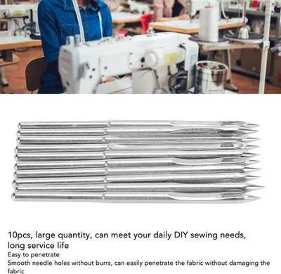 Productafbeelding van Naalden Set van 10 Stuks - 5 cm Borduurnaalden - Stalen Naaimachinenaalden - Lichtgewicht en Duurzaam - 2 mm Diameter - Naaimachine Naalden