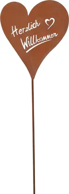Produktbild von Stele Herz Garten-Deko H75cm Willkommen Rost Rostdeko Gartenstecker Edelrost