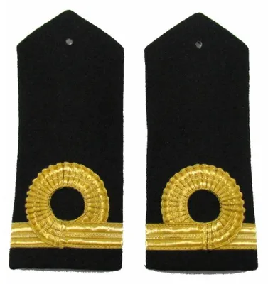 Epaulette gebogen, 1 Locke, Gold, Marine 0174, Paar