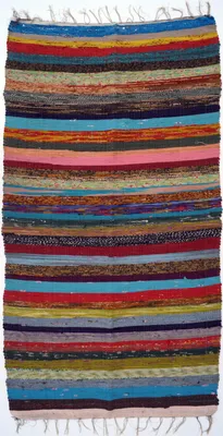 Produktbild von Derber Upcycling Flickenteppich, Patchworkteppich 180*95 cm - Mix-bunt, Mehrfarbig, Baumwolle, Teppiche, Bodenmatten