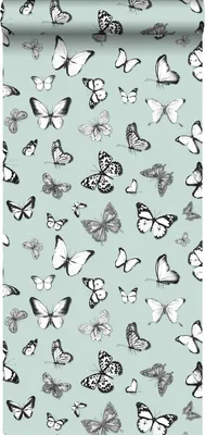 Produktbild von ESTAhome Tapete Schmetterlinge Pastell Mintgrün - 138876 - 53 cm x 10,05 m