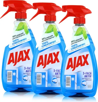 Produktbild von Ajax Glasreiniger 500ml - Für Glas & Beschichtete Oberflächen (3er Pack)