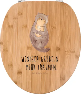 Produktbild von Mr. & Mrs. Panda Motiv WC Sitz Otter Muschel - Transparent - Geschenk, Optimistisch, Klo-Deckel, Holz Klobrille, Büro, Klodeckel, Träumen, Positiv, Motivation, Brille