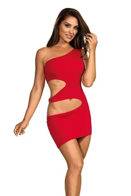 Image de V-9249 dress red XL, Robe de soirée en tissu stretch doux