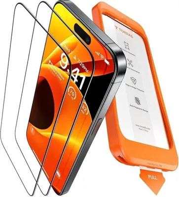 Zdjęcie produktu dla Szkło pancerne TORRAS do iPhone 16 Pro folia ochronna 9H+ 2 szt