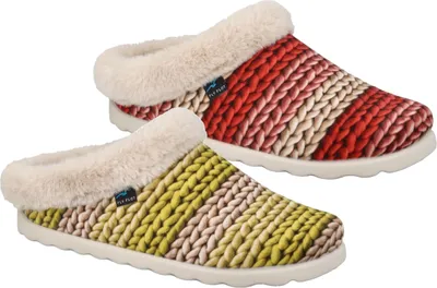 Produktbild von Fly Flot Damen Pantoffel Plüschrand Strickoptik, Größe:40 EU, Farbe:Rot