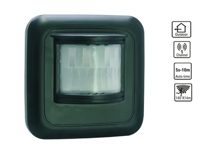 Produktbild von Smartwares Bewegungsmelder schwarz weiß Unterputz Wandhalterung 10.037.21 schwarz