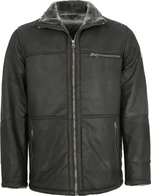 Produktbild von Redpoint - Herren Lederjacke Lammleder Kunstfell schwarz : 52