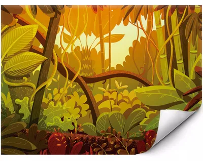Zdjęcie produktu dla Samoprzylepna Fototapeta Tropiki dżungla z egzotyczną roślinnością do salonu sypialni biura 350x250 cm