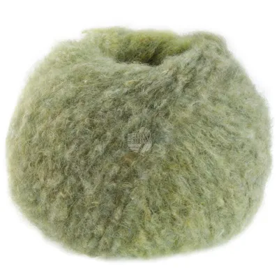 A ball of green yarn.