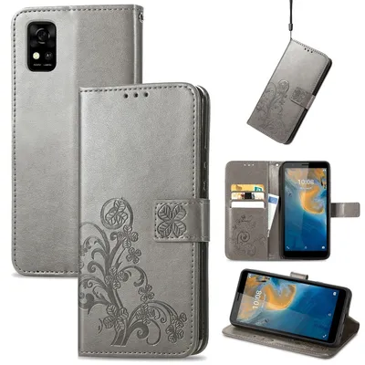 Zdjęcie produktu dla Pokrowiec König Design kompatybilny z etui na telefon ZTE Blade A31 ze skóry syntetycznej - Etui na telefon komórkowy szare