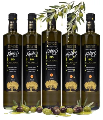 Produktbild von Kanakis | Olivenöle 5x750 ML - Kaltgepresst - Aus Griechenland - Natives Olivenöl Extra - EVB - Hoher Polyphenolgehalt - ohne Bitterkeit - Glasflasche