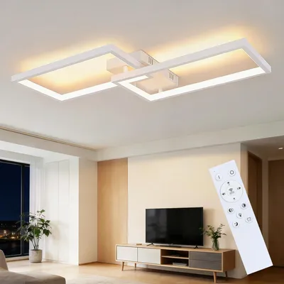 Obrázek produktu pro Moderní stmívatelná LED stropní lampa pro obývací pokoj s dálkovým ovládáním - 80CM