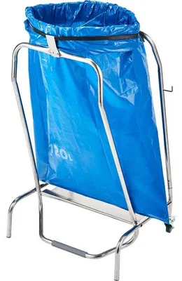 Produktbild von Rollbarer Müllsackständer mit Fußbedienung, Edelstahl
