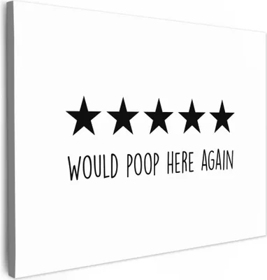 Produktbild von MuchoWow® - Leinwandbilder - Sprichwörter - Würde hier wieder kacken - Schwarz - Zitat, Wandbild, Wanddeko Bilder Wohnzimmer, 40x30 cm