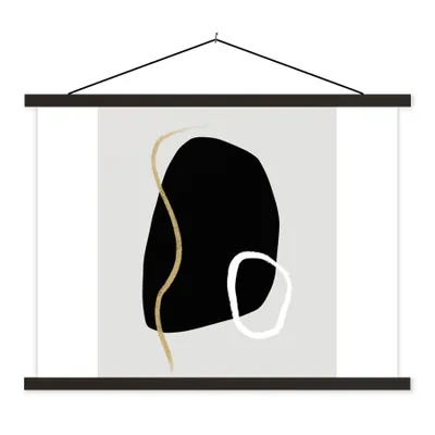 Produktbild von MuchoWow® Textilposter Minimalismus - Abstrakt - Design 120x90 cm mit schwarzem Rahmen - Aufhänger für Poster