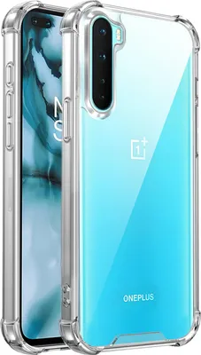 Image de Coque transparente pour OnePlus Nord, dos transparent hybride, coque antichoc TPU bumper