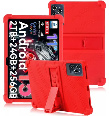 Produktbild von Tablet Hülle für TABWEE T90 /TABWEE W90 11", Stoßfeste Weiches Silikon Schutzhülle mit Standfunktion Rot