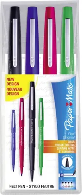 Produktbild von Papermate Flair, Medium, 4 Farben, Gemischte Farben, Rundspitze, 0,7 mm, Gemischte Farben