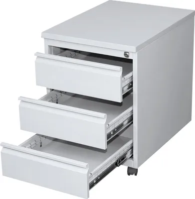 Produktbild von Stahl Büro Rollcontainer Bürocontainer 3 Schubladen RAL 7035 Lichtgrau 505305