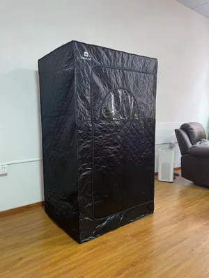 Produktbild von DazHom Dampf-Sitzsauna, Schwarz, 100x80x170cm, Tragbar, 5-Lagen-Nylon, Reißverschluss für Fernbedienung, für ätherische Öle
