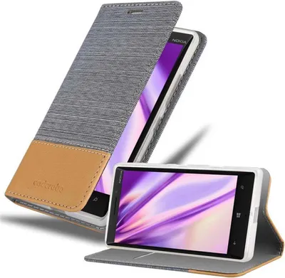 Obrázok produktu pre Cadorabo kryt pre Nokia Lumia 929 / 930 ochranný kryt v sivej farbe puzdro na mobilný telefón obal kniha kryt
