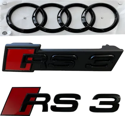 Produktbild von Original Audi RS3 Black Edition PAKET Schwarz Emblem Kühlergrill + Heck + Ringe