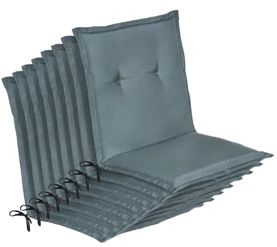 Productafbeelding van Beautissu 8-delige set lage rugleuning kussens Loft NL, 100x50x6 cm, duivenblauw