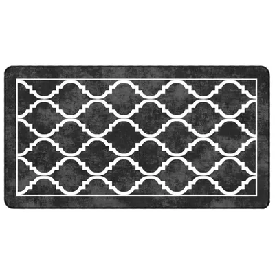 Produktbild von vidaXL Teppich Waschbar Schwarz und Weiß 80x150 cm