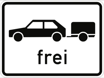 Produktbild von Verkehrsschild VZ1024-11, Personenkraftwagen mit Anhänger frei, Alu, RA2, 600...