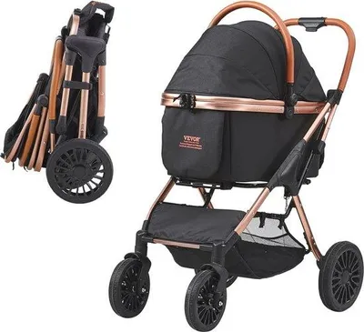 Productafbeelding van Famanu Hondenwagen 3-in-1 voor grote en middelgrote honden tot 30 kg - verstelbare kinderwagen voor huisdieren met draagmand