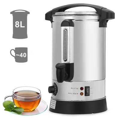Produktbild von Vigevee Glühweinkocher 8L 1500W Edelstahl Heißgetränkespender 30-110 °C mit Zapfhahn