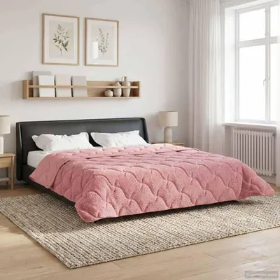 Produktbild von Winterbettdecke Rosa 200 x 200 cm Mikrofaser und Teddy-Fleece - Bettdecken DE1075