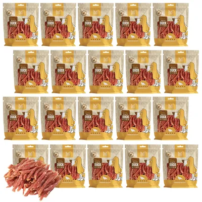 Produktbild von Mersjo Entenstreifen weich 10kg Hundesnack 92% Fleisch glutenfrei Trainingssnack Leckerli schonend luftgetrocknet fettarm für Hunde ohne Zuckerzusatz