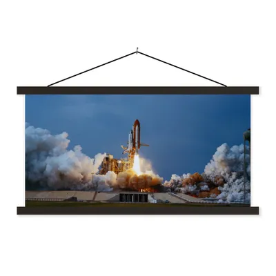 Produktbild von MuchoWow® Textilposter Start der Raumfähre 150x75 cm mit schwarzem Rahmen - Posterleiste