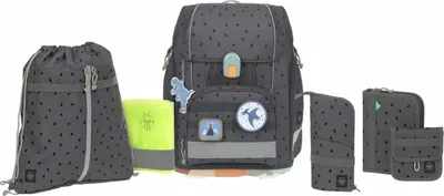 Produktbild von Lässig Schulranzen Set 7-teilig, Boxy Unique Speckles anthracite